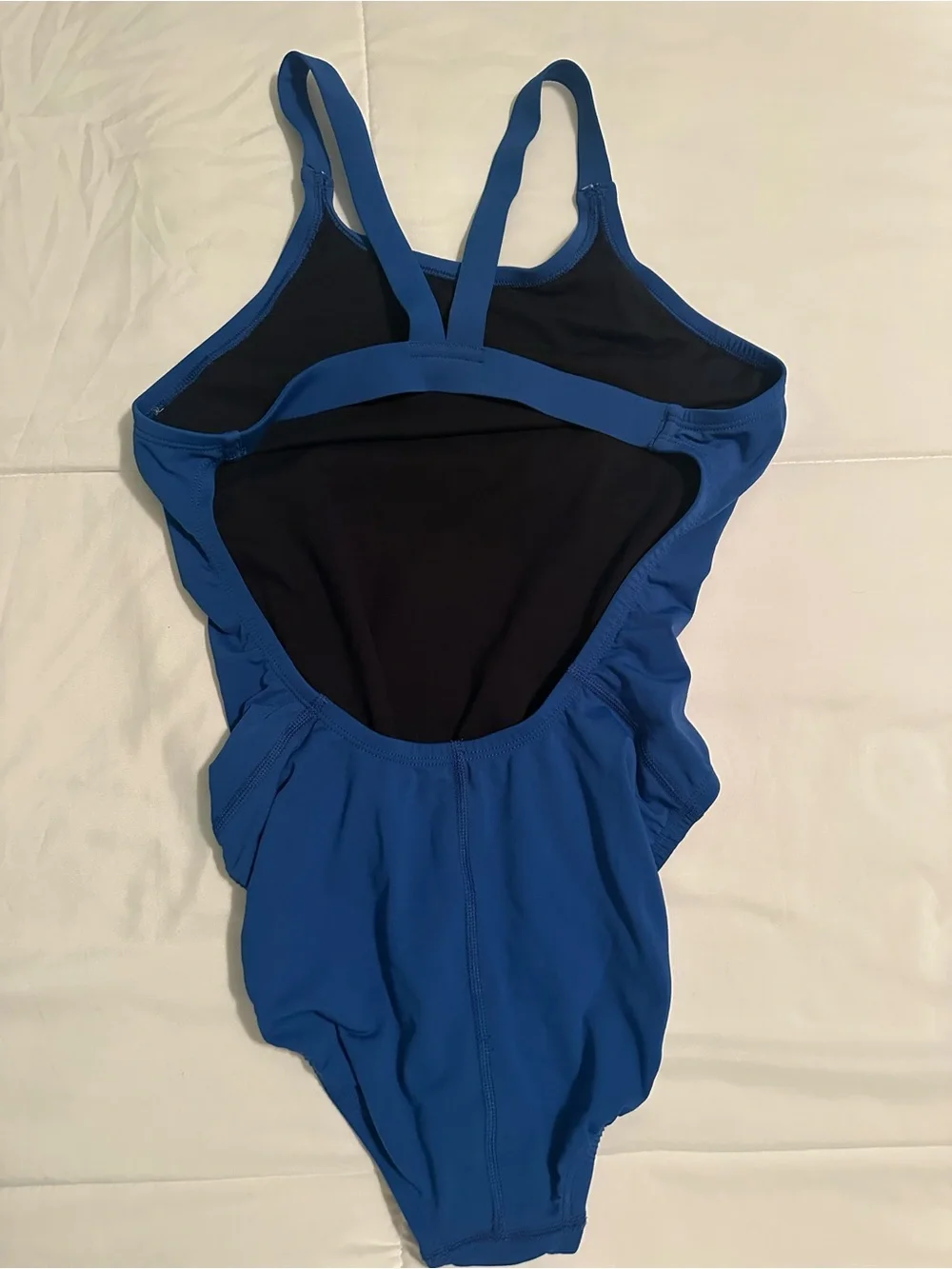 Nike Women’s One-Piece Swimsuit in Blue with White Swoosh